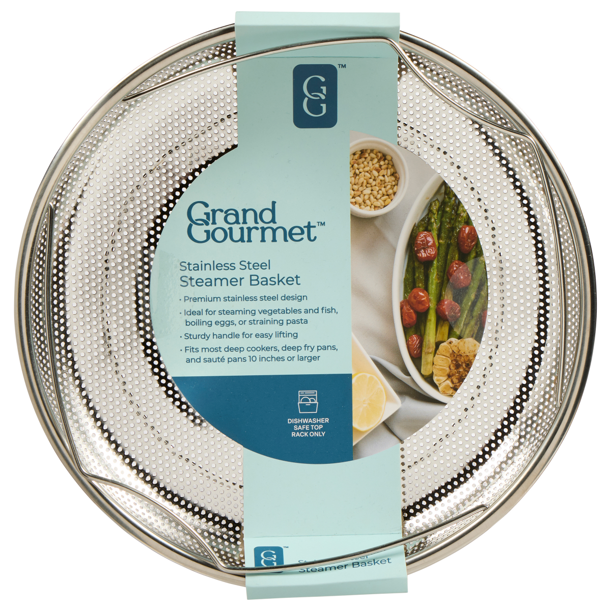slide 1 of 9, Grand Gourmet GG Stainless Steel Steamer Basket, 1 ct