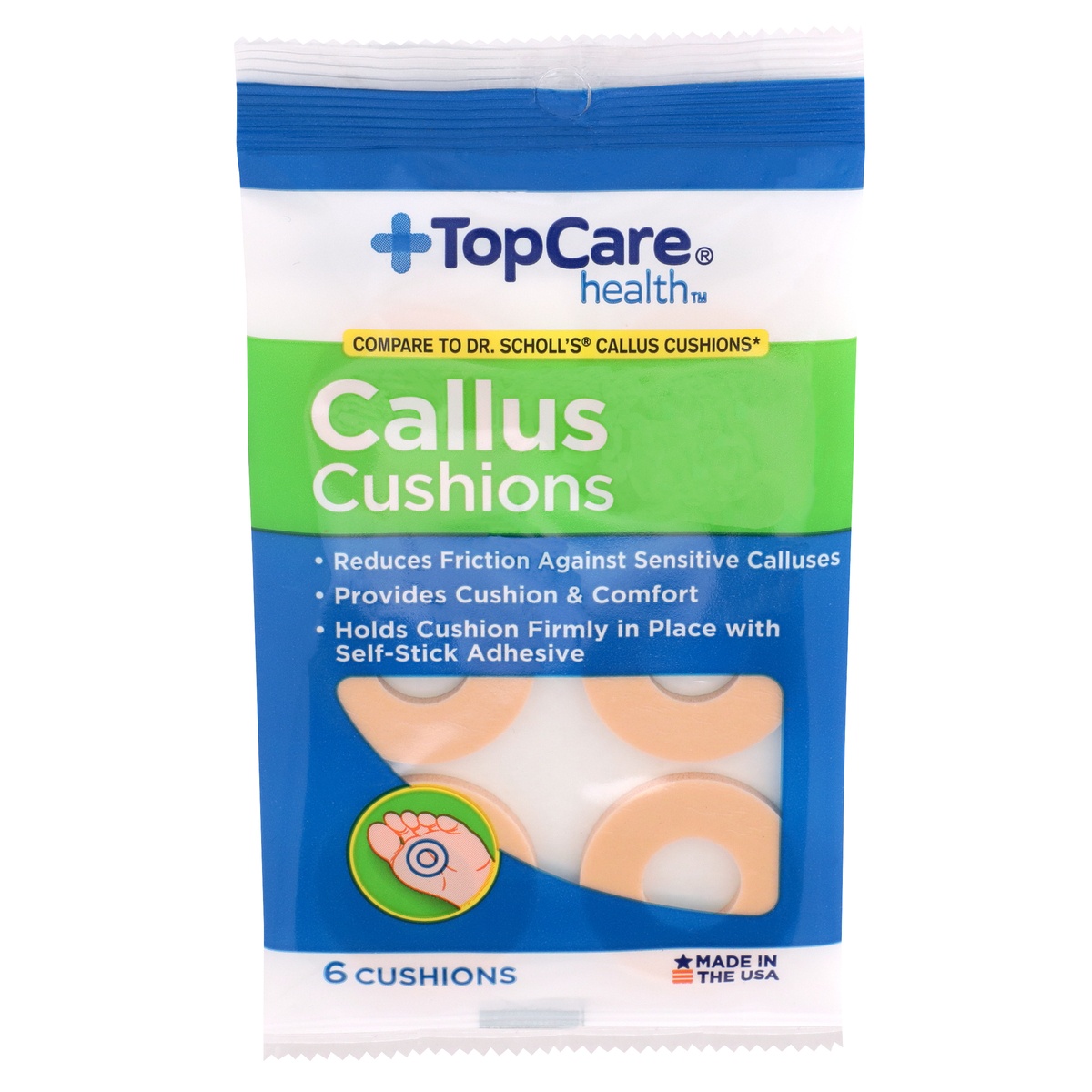 slide 1 of 1, TopCare Callus Cushions, 6 ct