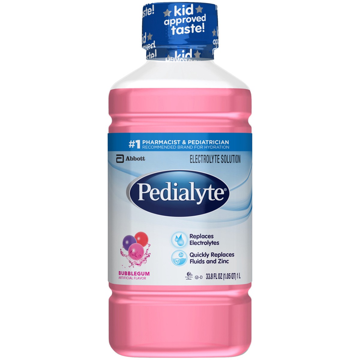 slide 1 of 9, Pedialyte Bubblegum Electrolyte Solution 1.1 qt, 1.10 qt