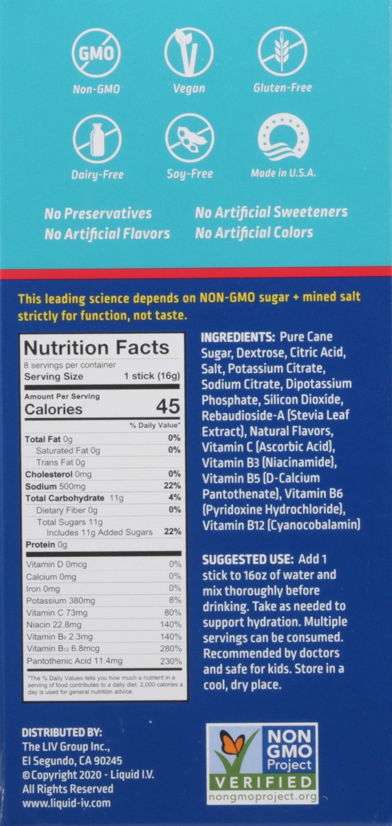 slide 8 of 12, Liquid I.V. Hydration Multiplier Strawberry Electrolyte Drink Mix 8 Packs, 8 ct