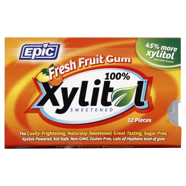 slide 1 of 1, Epic Dental Fresh Fruit Gum, 12 ct