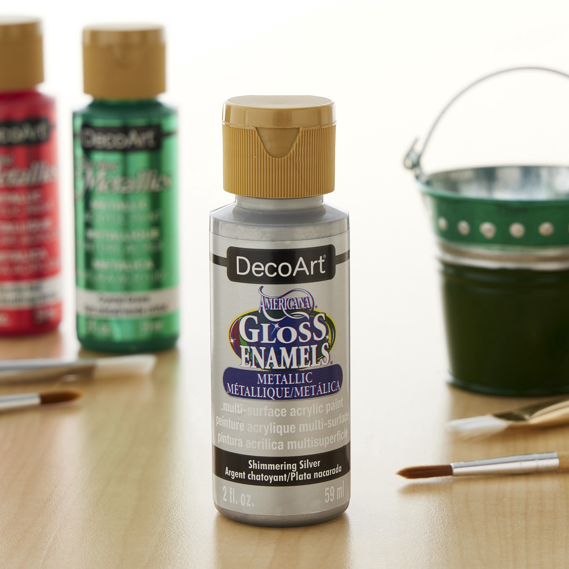 slide 2 of 2, Decoart Americana Gloss Enamels Metallic Paint, 2 Oz., 2 oz