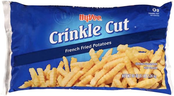 slide 1 of 1, Hy-Vee Crinkle Cut French Fries, 5 lb