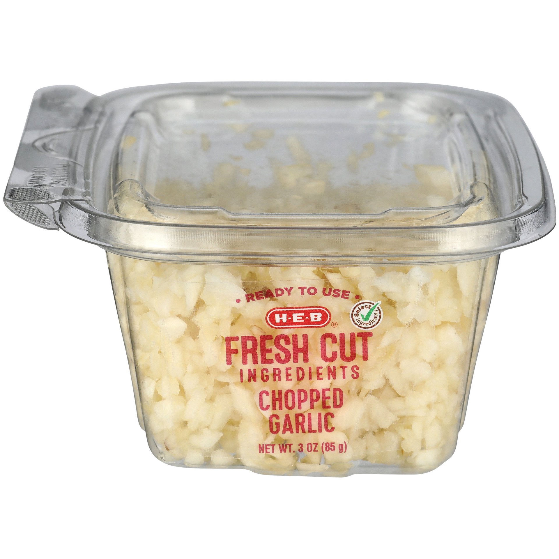 slide 1 of 1, H-E-B Single Serve Fresh Chopped Garlic, 3 oz