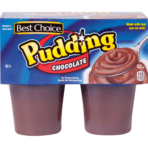 slide 1 of 1, Best Choice Chocolate Pudding, 4 ct