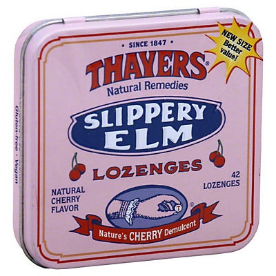 slide 1 of 1, Thayers Cherry Slippery Elm Lozenges, 42 ct