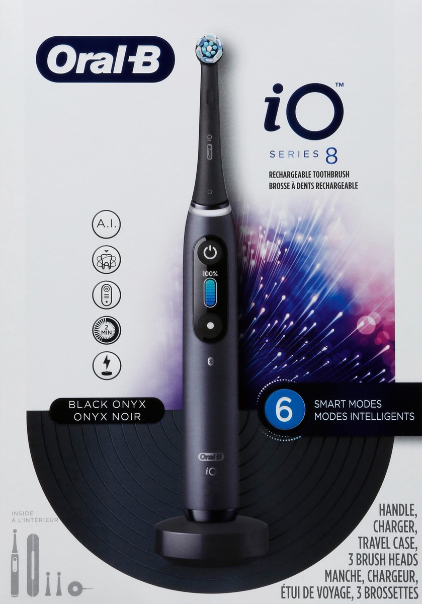 slide 4 of 11, Oral-B iO Series 8 Black Onyx Rechargeable Toothbrush 6 Pieces, 1 ea