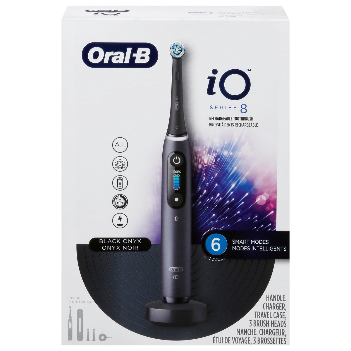 slide 1 of 11, Oral-B iO Series 8 Black Onyx Rechargeable Toothbrush 6 Pieces, 1 ea