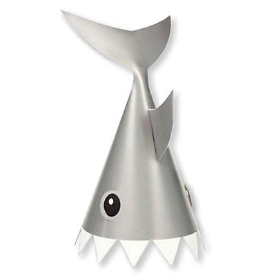 slide 1 of 1, Creative Converting Shark Party Kids Paper Hats, 8 ct