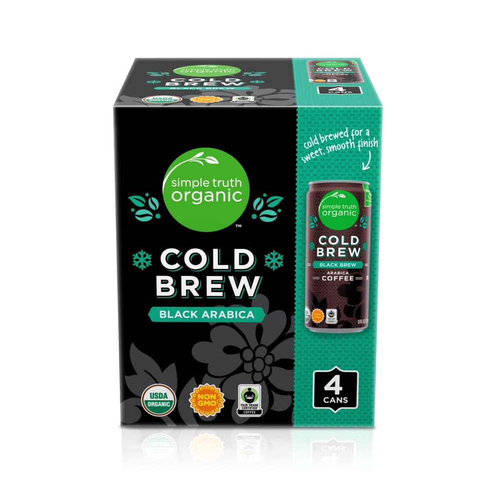 slide 1 of 8, Simple Truth Organic Cold Brew Black Coffee - 4 ct; 8 fl oz, 4 ct; 8 fl oz