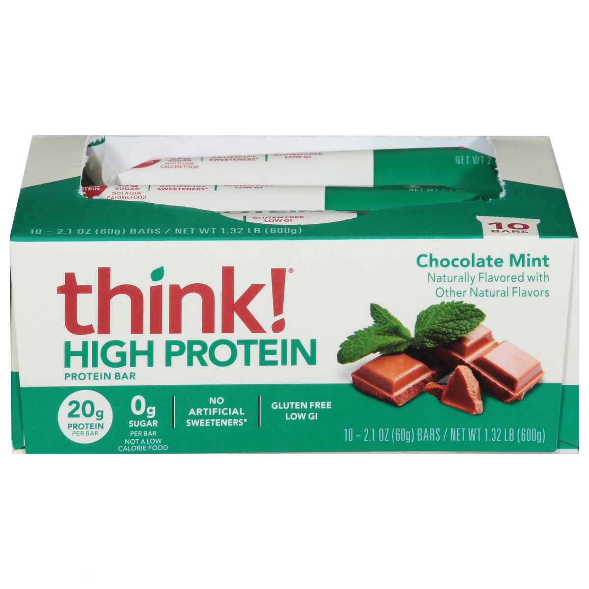 slide 1 of 9, think! Chocolate Mint High Protein Bars 10 - 2.1 oz Bars, 10 ct
