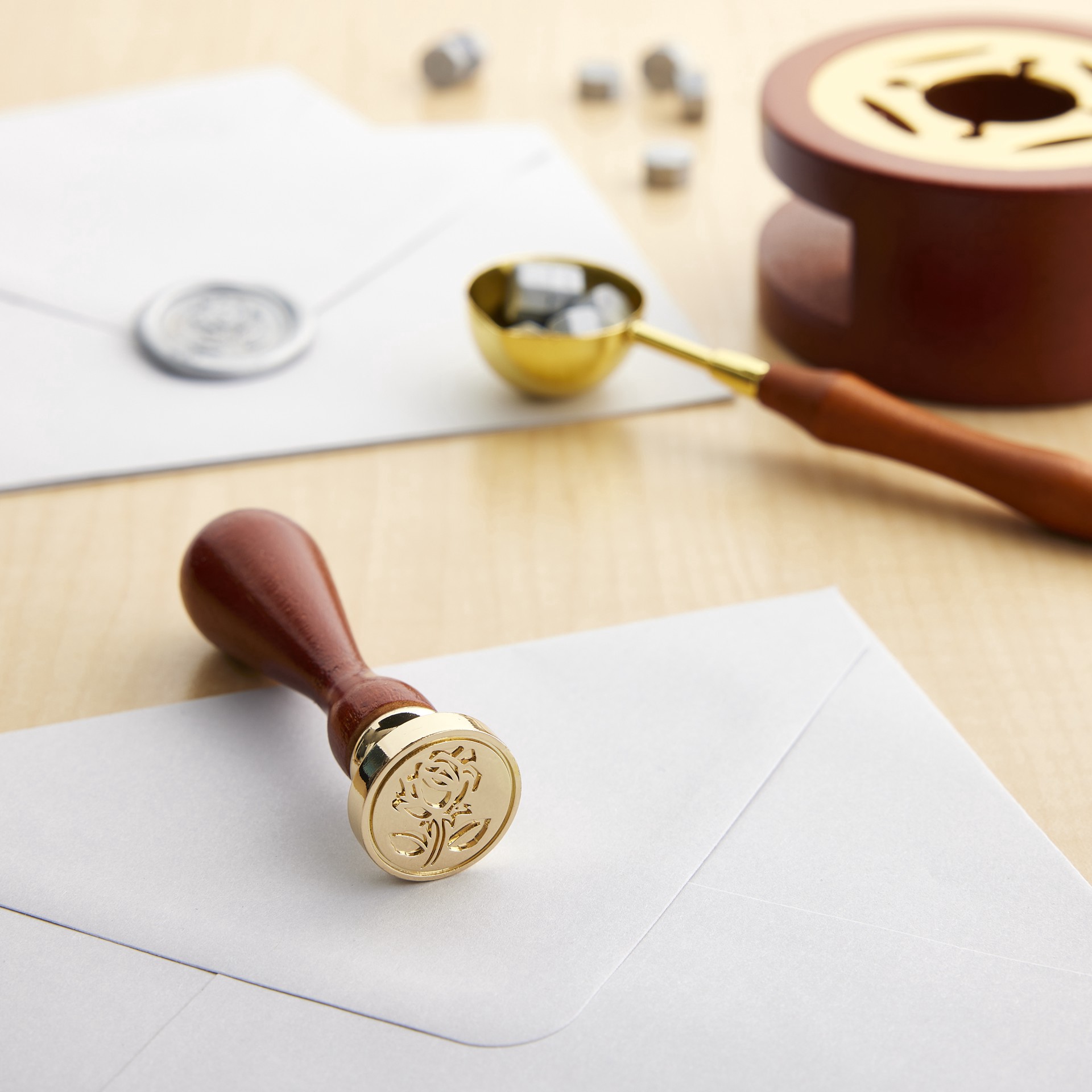 slide 2 of 3, Rose Sealing Wax Stamp By Recollections, 0.75 in