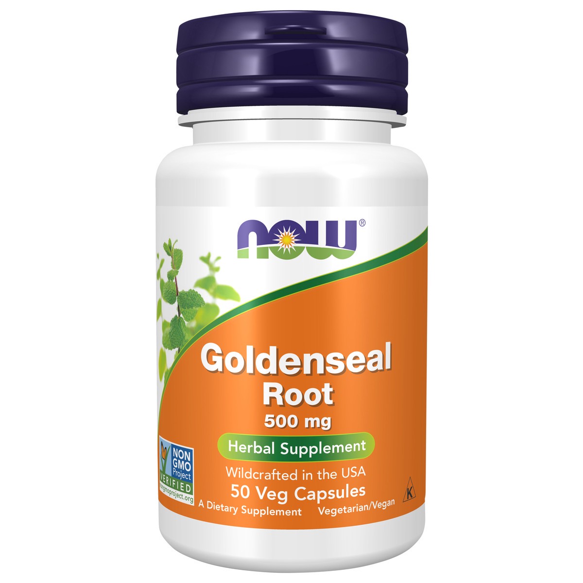 slide 1 of 4, NOW Goldenseal Root 500 mg - 50 Veg Capsules, 50 ct