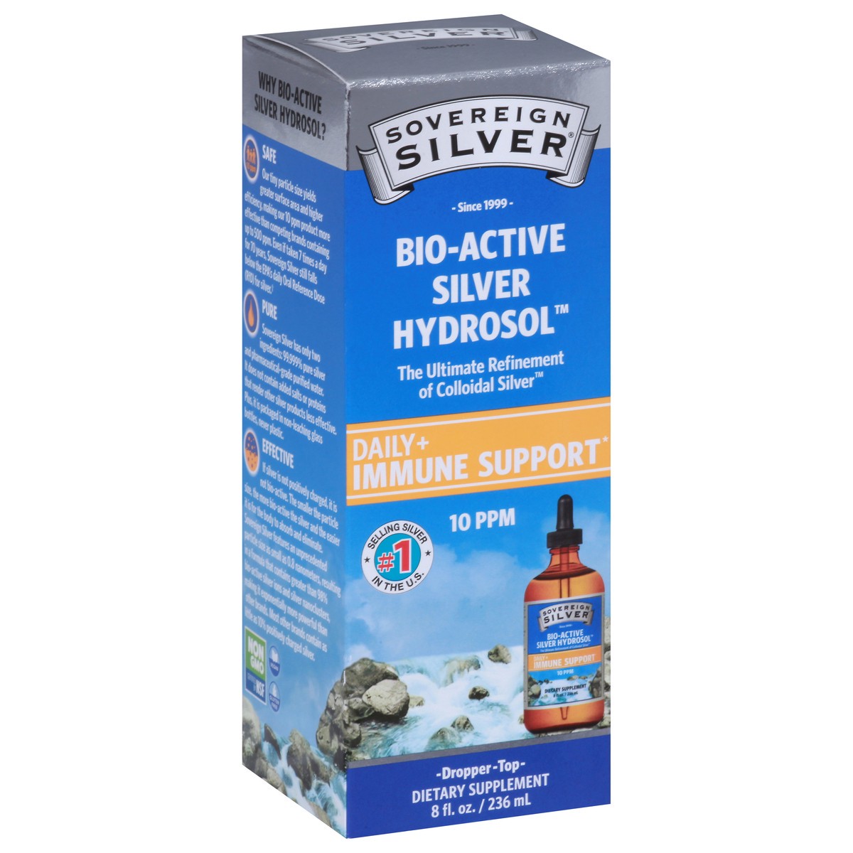 slide 2 of 9, Sovereign Silver 10 PPM Bio-Active Silver Hydrosol Daily Immune Support 8 fl oz, 8 fl oz