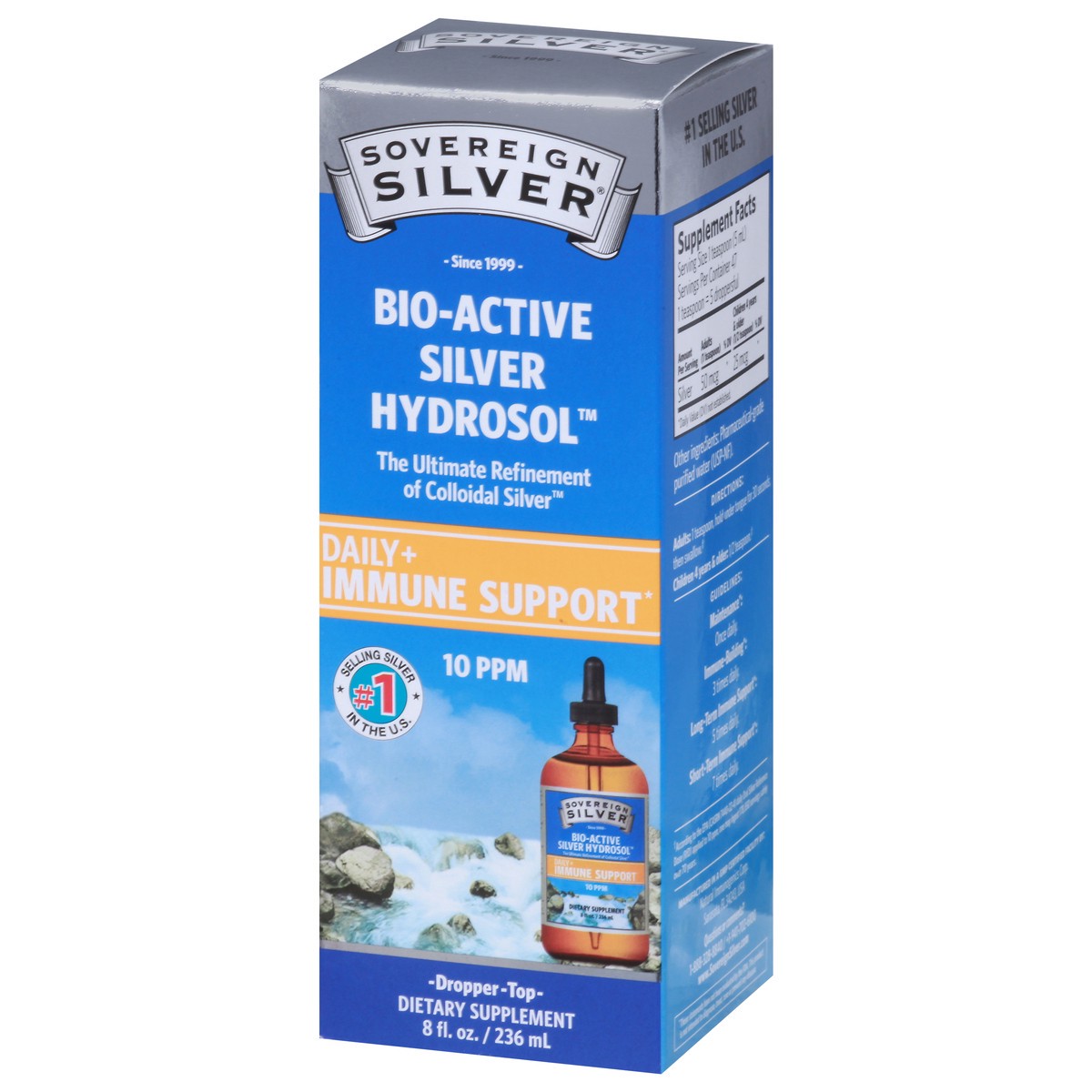 slide 5 of 9, Sovereign Silver 10 PPM Bio-Active Silver Hydrosol Daily Immune Support 8 fl oz, 8 fl oz