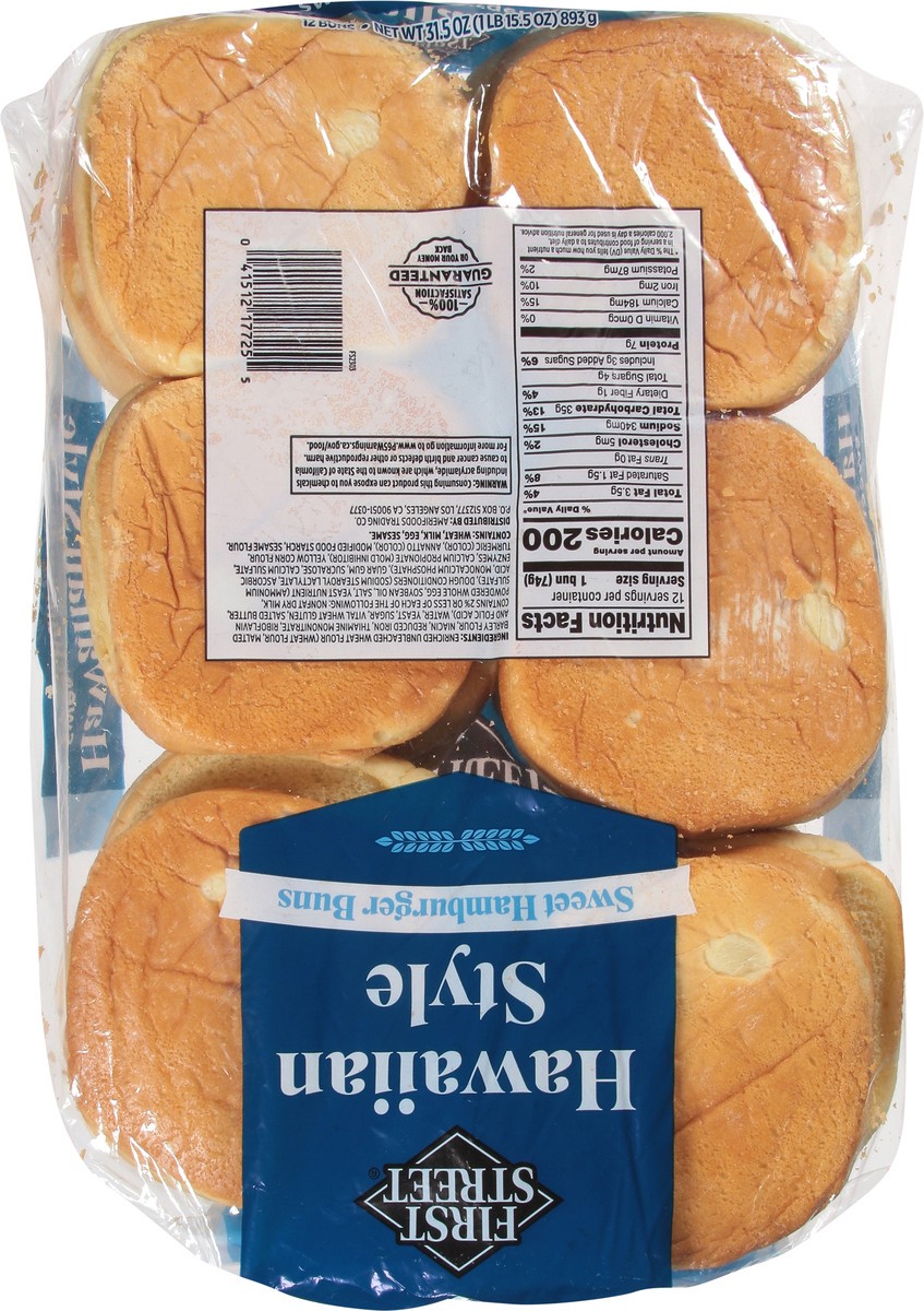 slide 4 of 14, First Street Hawaiian Style Hamburger Buns, 31.5 oz