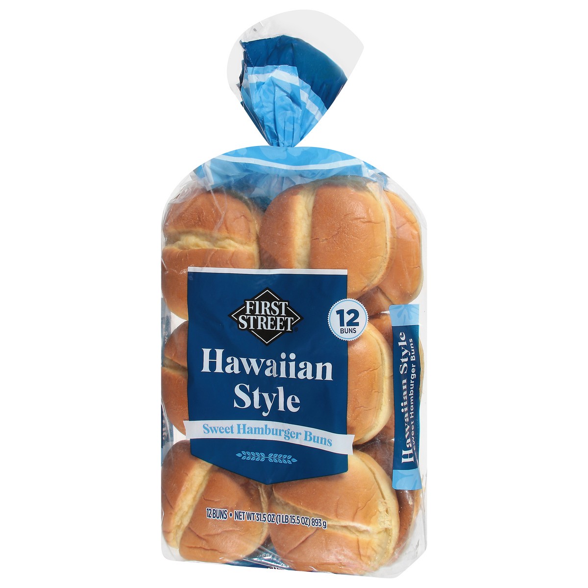 slide 13 of 14, First Street Hawaiian Style Hamburger Buns, 31.5 oz