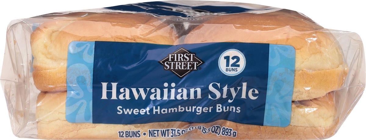 slide 12 of 14, First Street Hawaiian Style Hamburger Buns, 31.5 oz