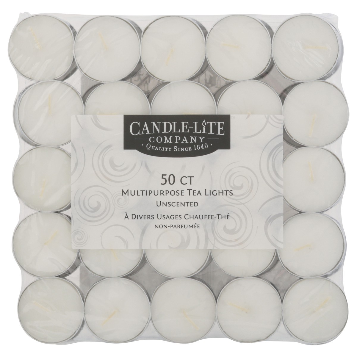 slide 1 of 2, Candle-Lite Company Multipurpose Unscented Tea Lights 50 ea, 50 ct