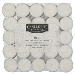 Candle-Lite Company Multipurpose Unscented Tea Lights 50 ea