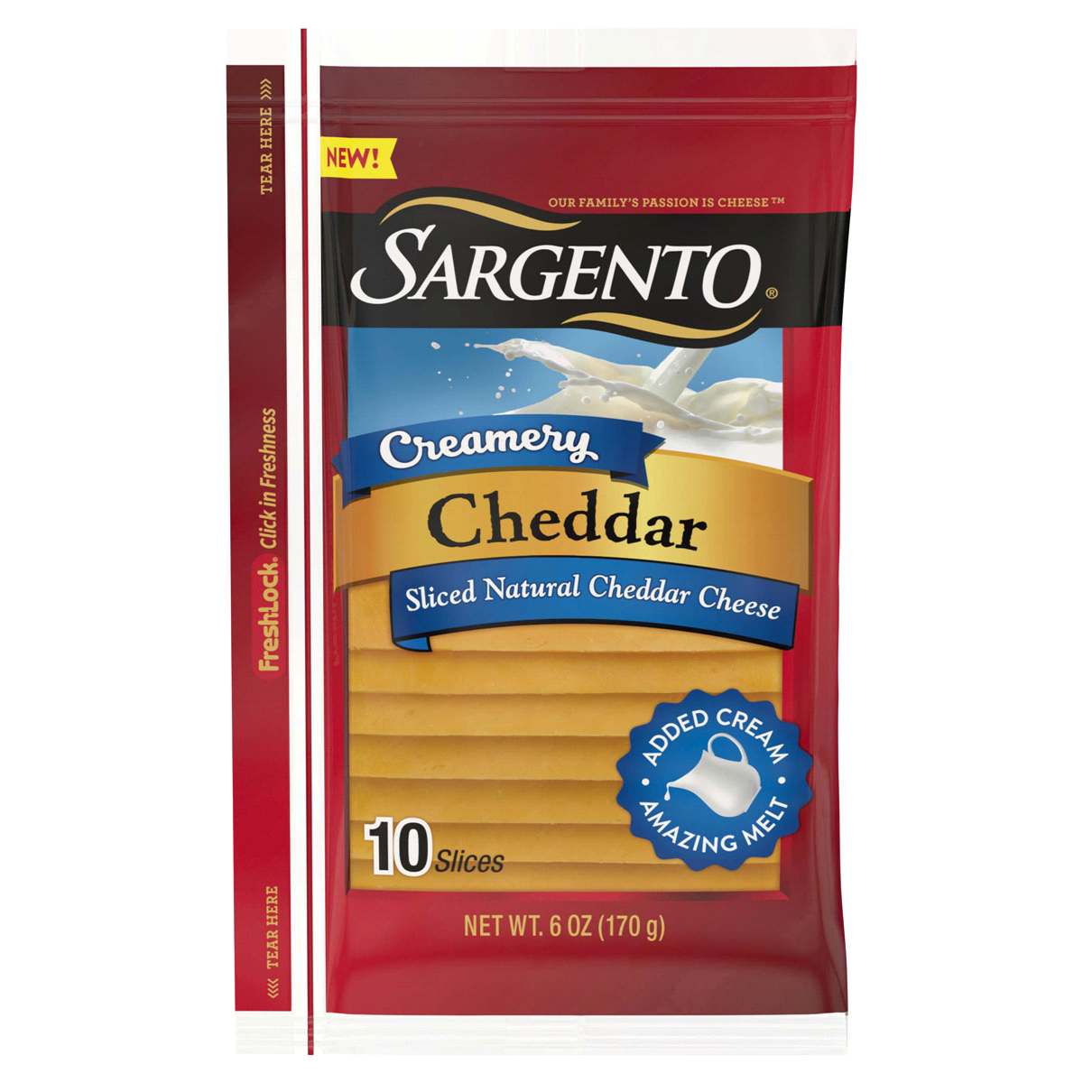 slide 1 of 1, Sargento Creamery Cheddar Cheese Slices, 6 oz