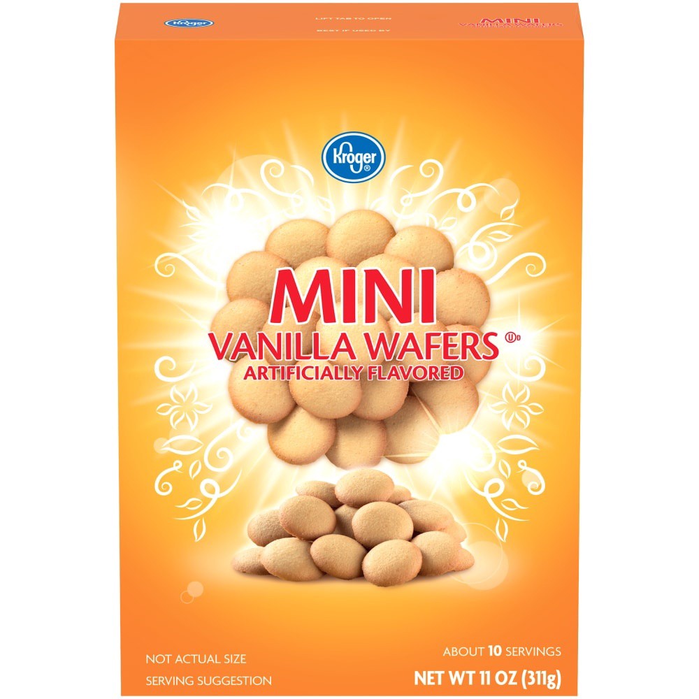 slide 1 of 3, Kroger Mini Vanilla Wafers, 11 oz
