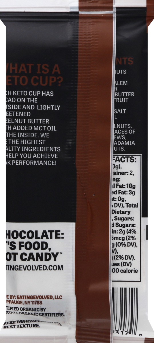 slide 3 of 9, EVOLVED Org Hazelnut Keto Cups 1.41Oz, 1 ct