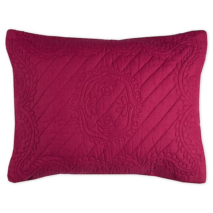 slide 1 of 1, Rizzy Home Moroccan Fling Floral Standard Pillow Sham - Red, 1 ct