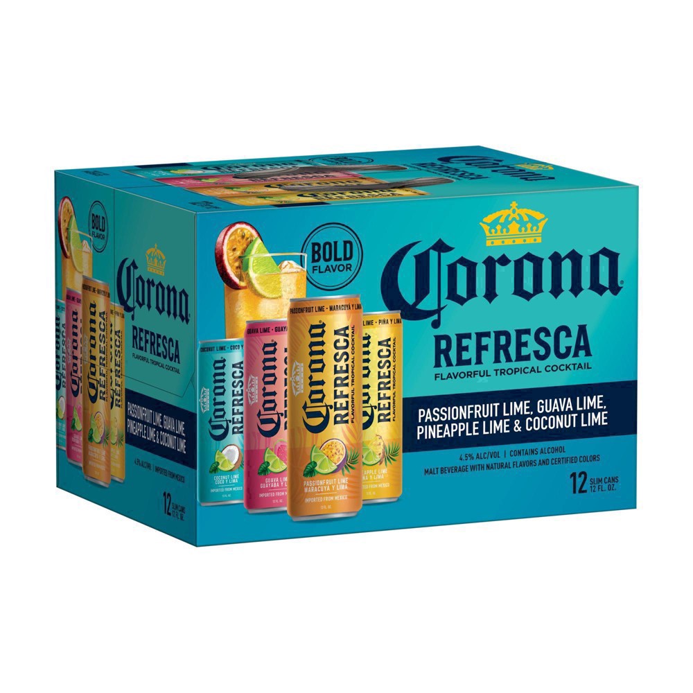 slide 33 of 113, Corona Refresca Hard Tropical Punch Variety Pack Cans, 144 fl oz