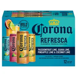 Corona Refresca Hard Tropical Punch Variety Pack, 12 pk 12 fl. oz. Cans, 4.5% ABV