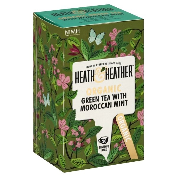 slide 1 of 1, Heath & Heather Organic Moroccan Mint Green Tea, 20 ct