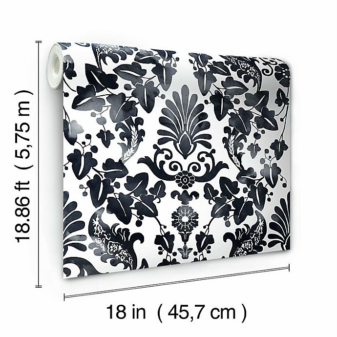 slide 2 of 9, RoomMates VINE DAMASK PEEL & STICK WALLPAPER, 1 ct