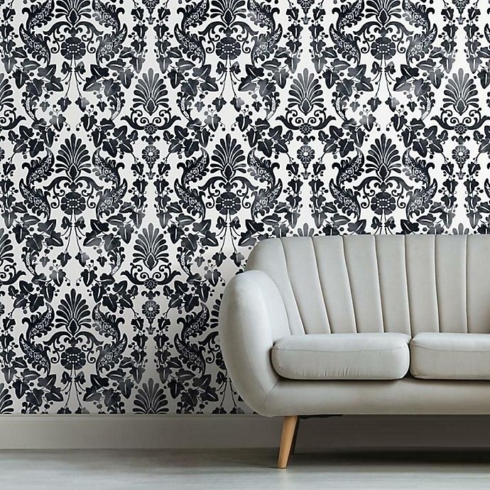 slide 1 of 9, RoomMates VINE DAMASK PEEL & STICK WALLPAPER, 1 ct