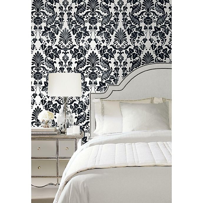 slide 7 of 9, RoomMates VINE DAMASK PEEL & STICK WALLPAPER, 1 ct