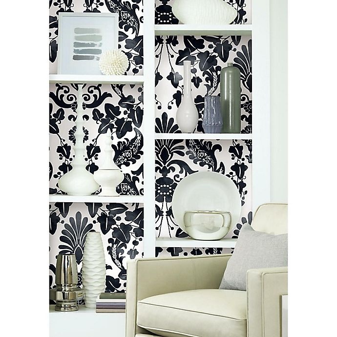 slide 8 of 9, RoomMates VINE DAMASK PEEL & STICK WALLPAPER, 1 ct