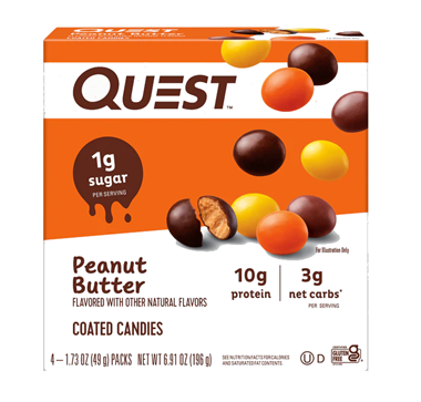 slide 1 of 1, Quest Choclate Peanut Coated Candies 4Pk, 6.91 oz