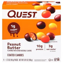 Quest Peanut Butter Coated Candies - 4 Packs of 1.73 oz