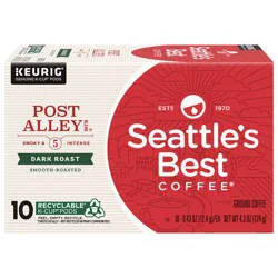 Seattle''s Best Coffee Post Alley Blend Dark Roast K-Cup Pods | 1 box of 10 Pods