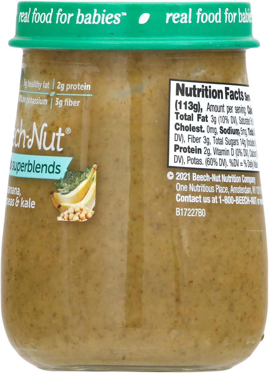 slide 8 of 9, Beech-Nut Naturals Superblends Stage 3 Baby Food, Banana Chickpea & Kale, 4 oz Jar, 4 oz