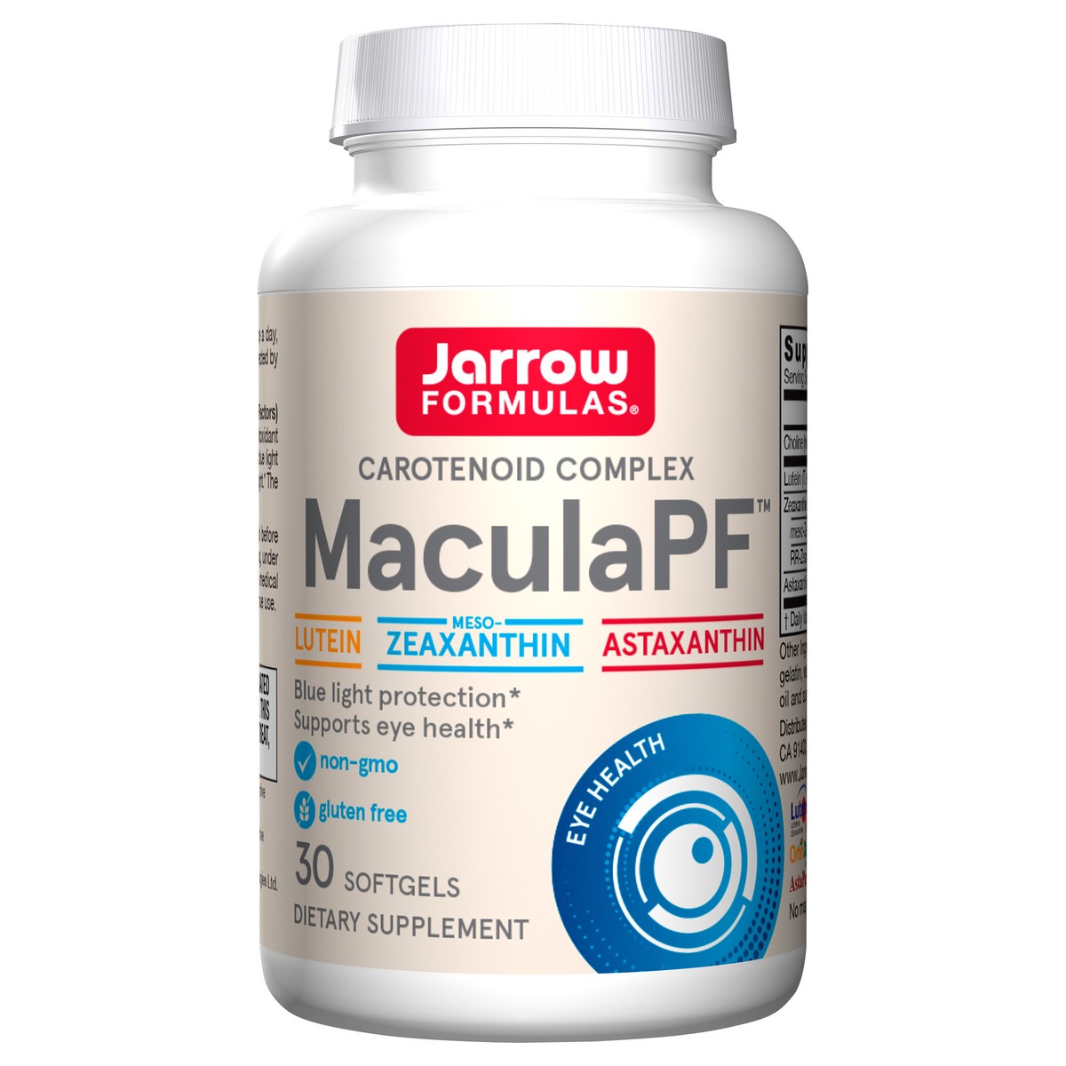slide 1 of 2, Jarrow Formulas MaculaPF - 30 Softgels - Blue Light Protection - Supplement Supports Eye Health & the Eyes'' Maculae - Includes Three Key Antioxidant Carotenoids - 30 Servings , 30 ct