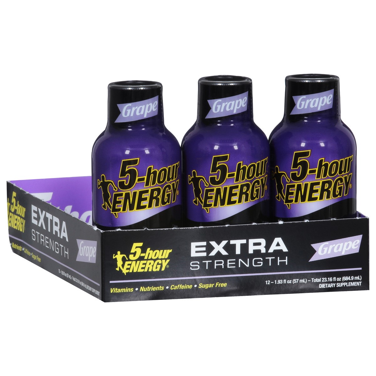 slide 2 of 9, 5-Hour Energy Extra Strength Grape Energy Shot 12 - 1.93 fl oz Bottles, 12 ct