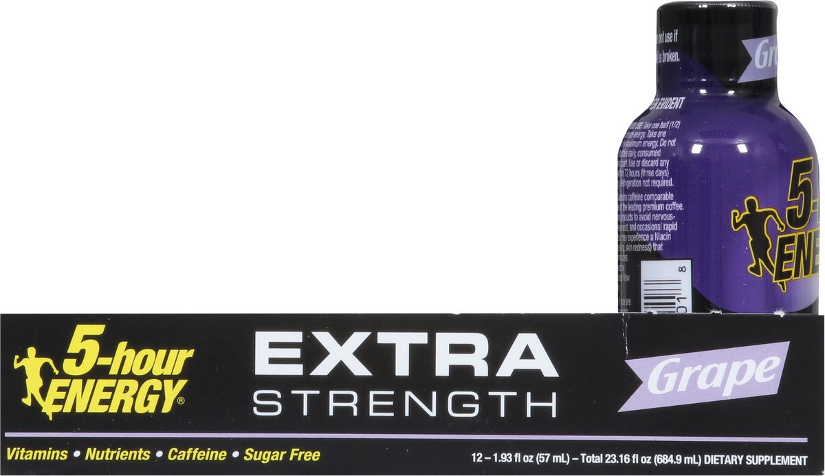 slide 7 of 9, 5-Hour Energy Extra Strength Grape Energy Shot 12 - 1.93 fl oz Bottles, 12 ct