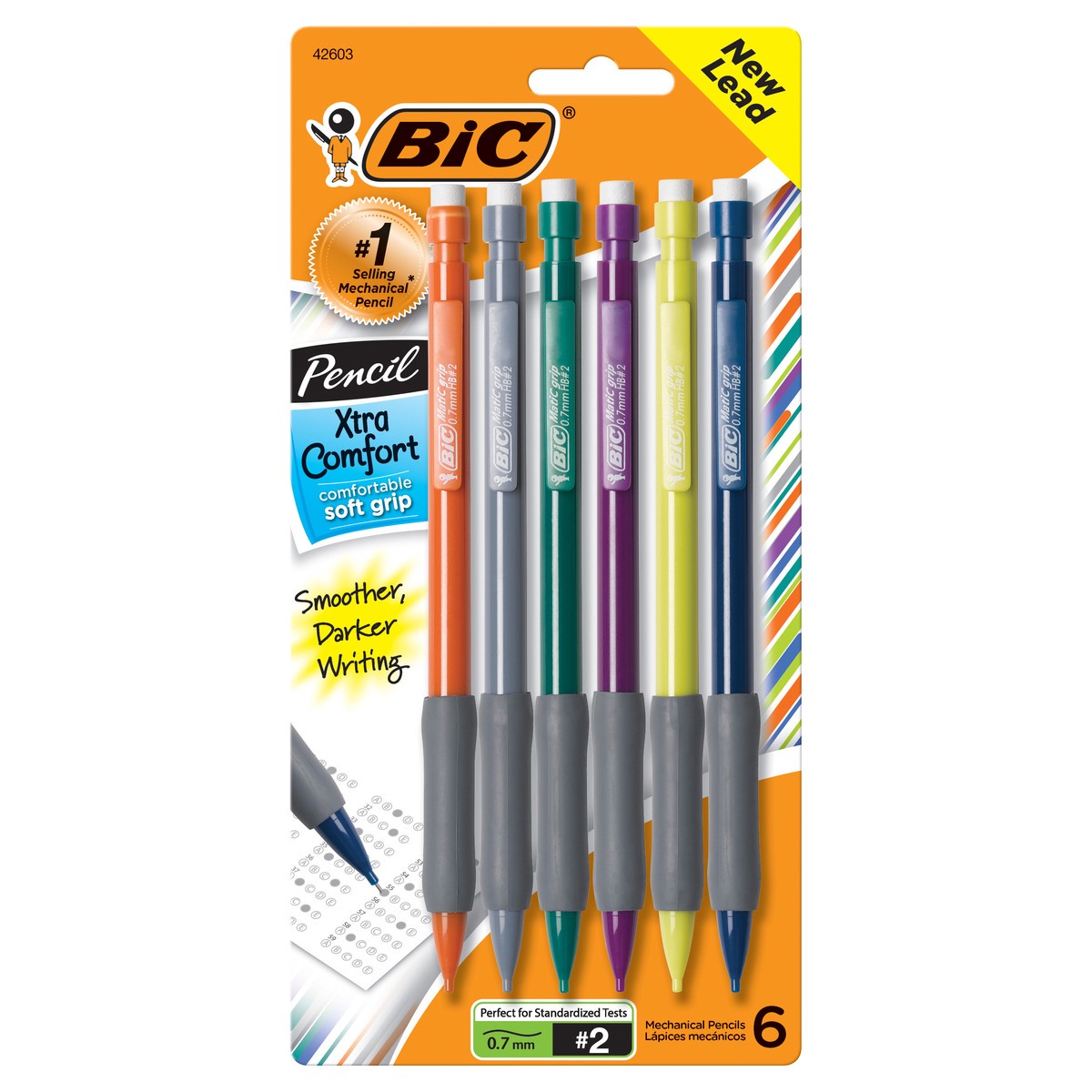 slide 1 of 100, BIC #2 Mechanical Pencils, 0.7mm, 6ct - Multicolor, 6 ct