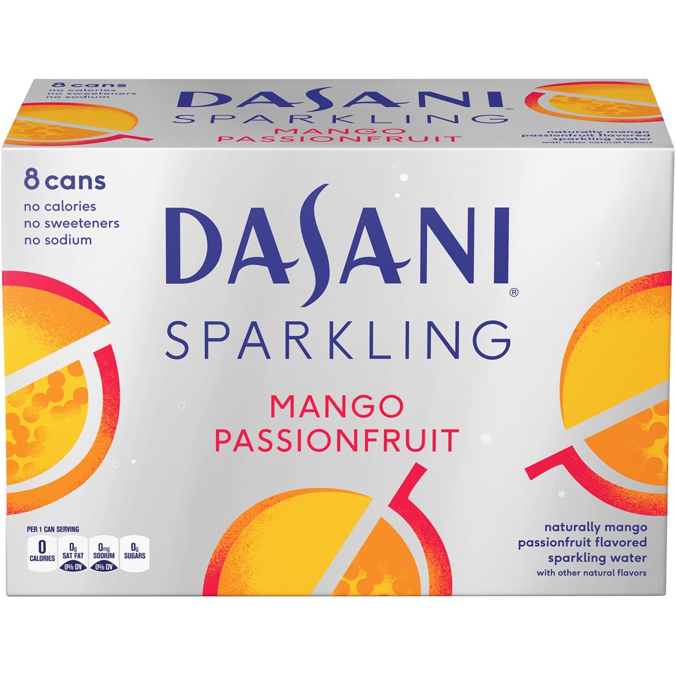 slide 1 of 1, Dasani Mango Passionfruit Sparkling Water 8Pk, 12 fl oz