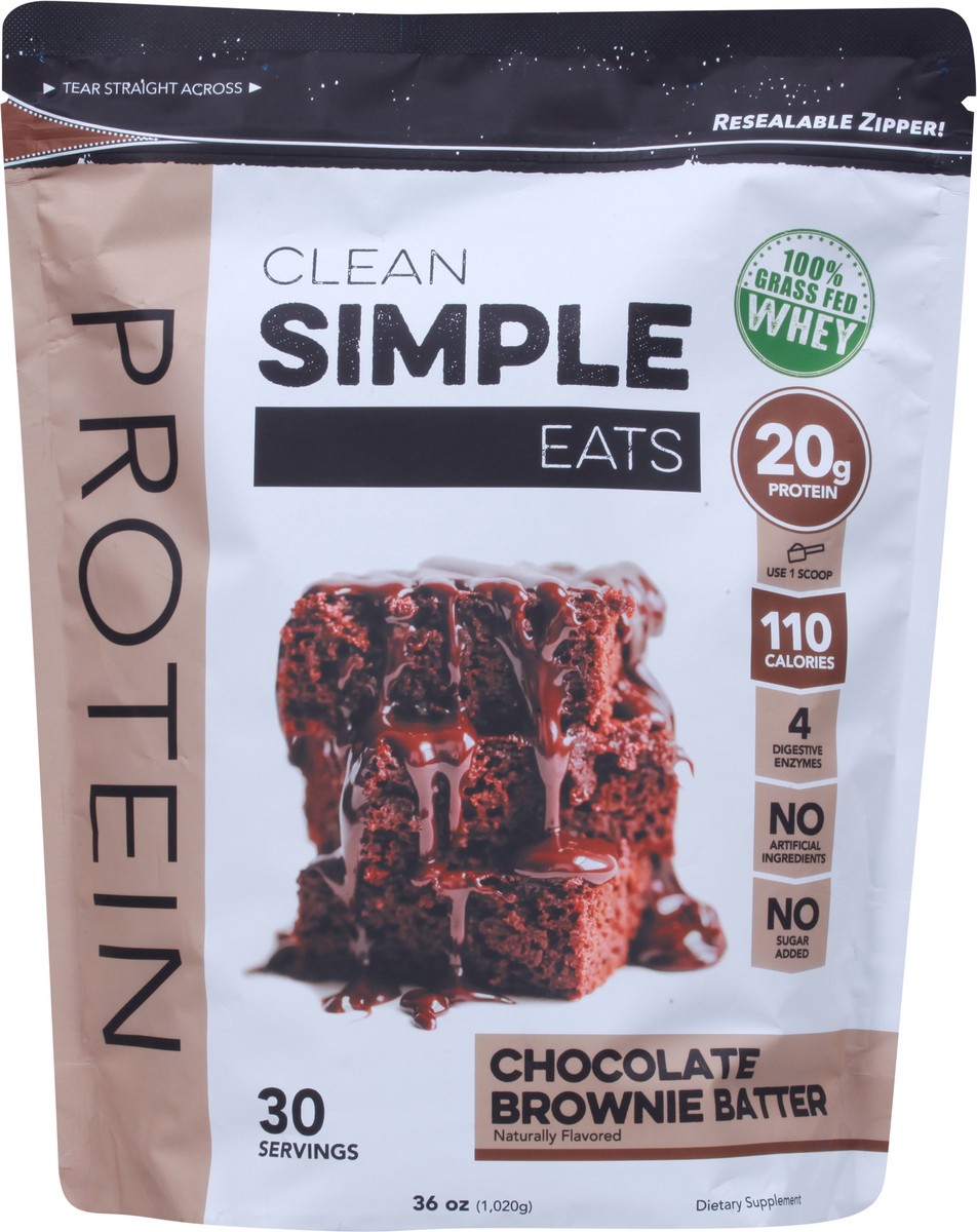 slide 6 of 9, Clean Simple Eats Chocolate Brownie Batter Protein 36 oz, 36 oz