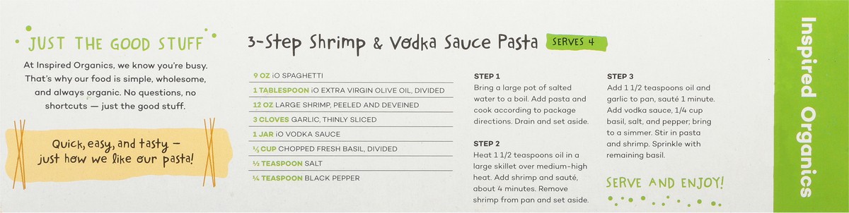 slide 7 of 9, Inspired Organics Organic Spaghetti 1 lb, 1 lb