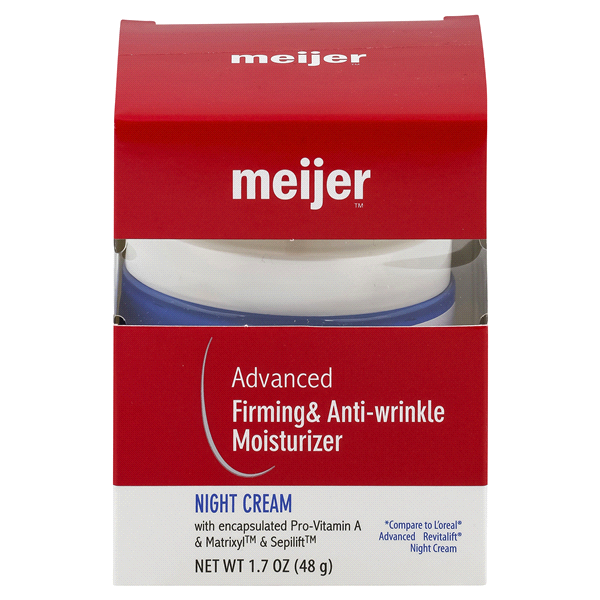 slide 1 of 1, Meijer Advanced Firming & Anti-Wrinkle Nite Cream Moisturizer, 1.7 oz