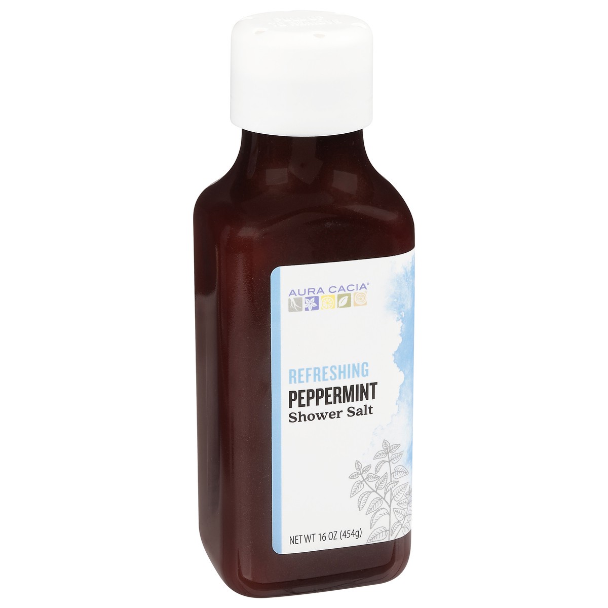 slide 4 of 9, Aura Cacia Refreshing Peppermint Shower Salt, 16 oz