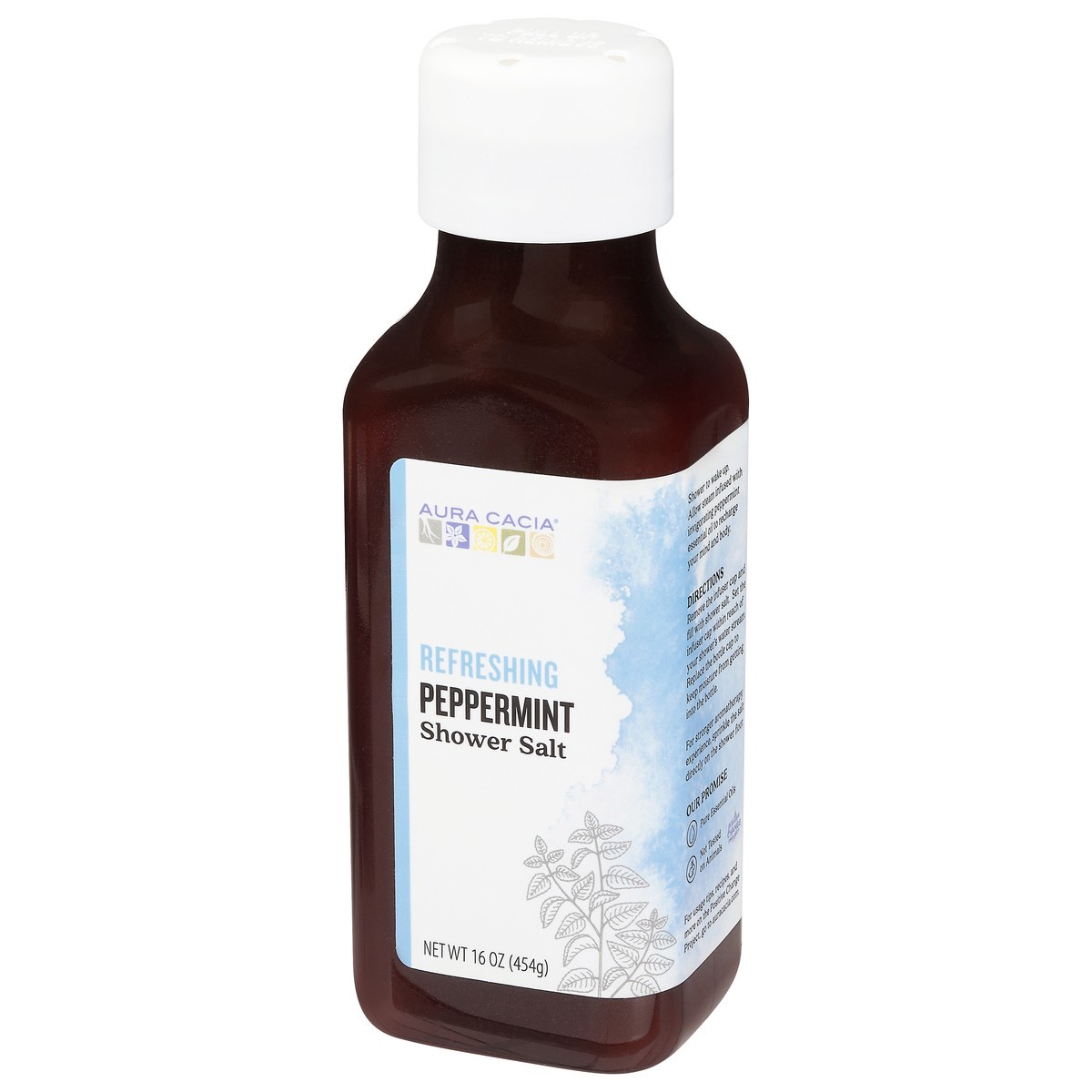 slide 5 of 9, Aura Cacia Refreshing Peppermint Shower Salt, 16 oz
