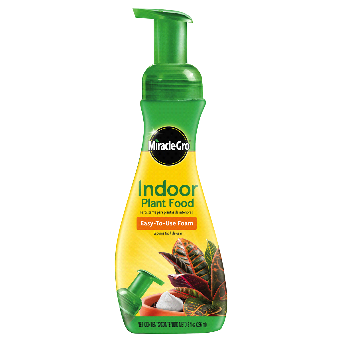 slide 1 of 1, Miracle-Gro Indoor Plant Food Easy-To-Use-Foam, 8 fl oz